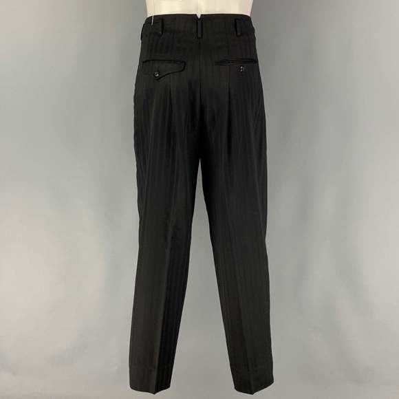 MATSUDA  Black Stripe Wool Double Breasted 30 29 Suit - Picture 6 of 10